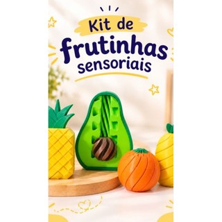 Kit Frutinhas Sensoriais 3D Brinquedo Educativo Infantil Coordenação Motora