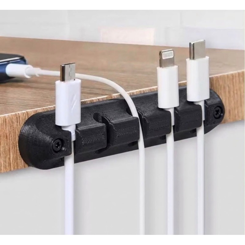Organizador de Cabos para Mesa e Escritório | Suporte Porta Fios | Fixação com Fita ou Parafuso