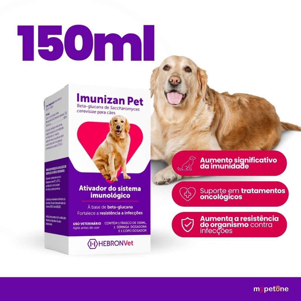 Imunizan Pet Suplemento Imunológico Para Cães 150ml Mais Imunidade e Resistência - Hebron Vet