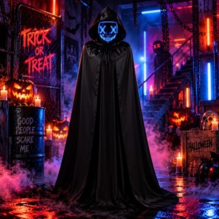Kit Mascara E Capa Fantasia Adulto Halloween Com Capuz