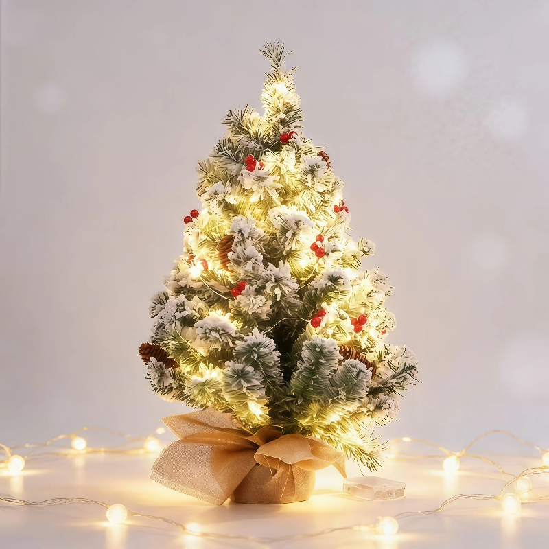 Árvore de Natal Pinheiro Flocos de Neve Luxo 60cm-17 enfeites — imagem 2 de 2