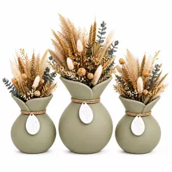 Kit 3 Vasos Cachepot Decoração Minimalista Sala Escritório Impressão 3D Decoração Moderna