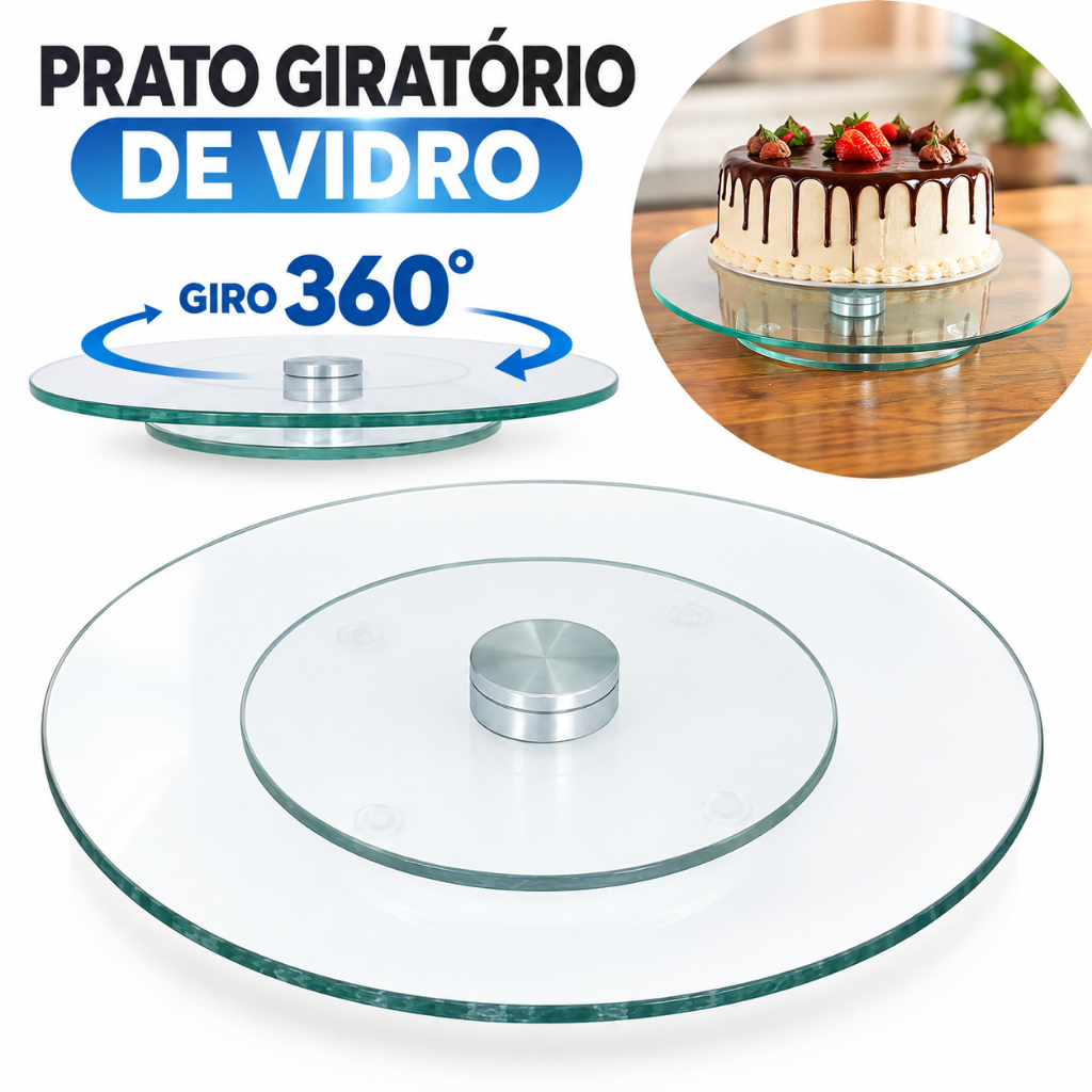 Bailarina Giratória Plataforma de Vidro 32cm Confeitaria