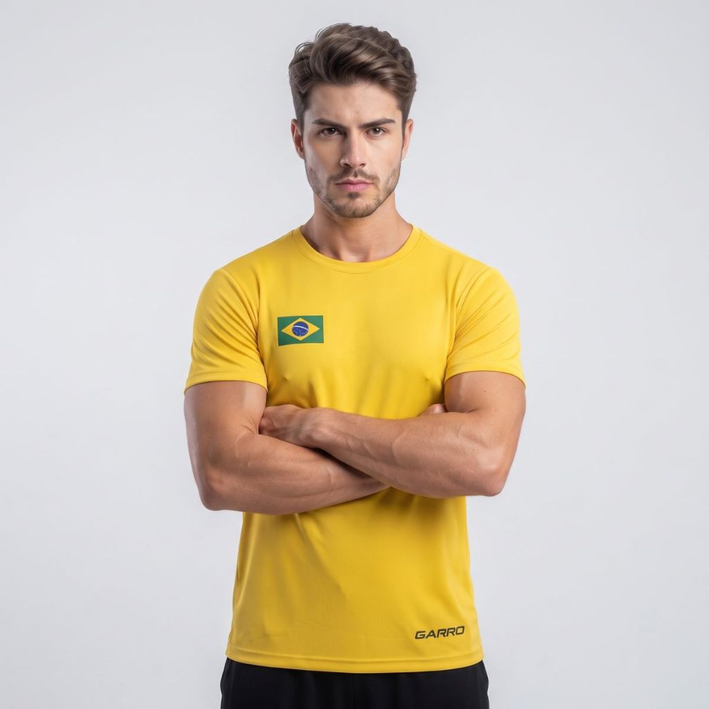 Camisa Brasil Masculina Futebol Dry Torcedor Bandeira Garro Estampada 2026
