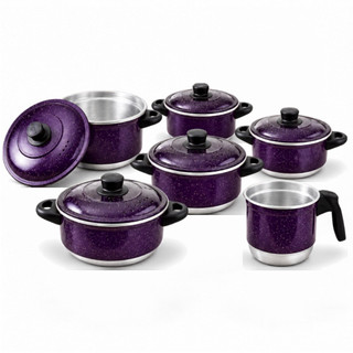 Jogo de Panelas 5 Peças Roxo + Fervedor 12 cm