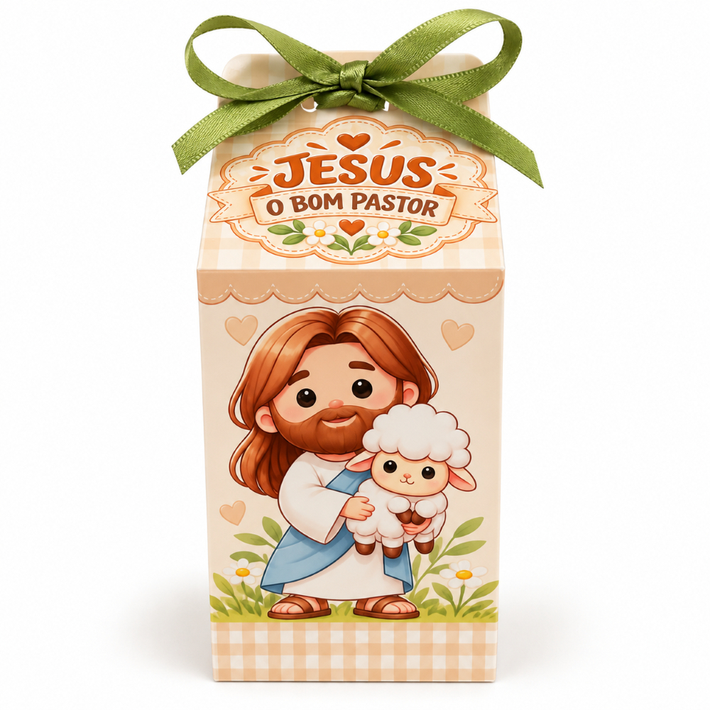 Caixinha Personalizada Bom Pastor | Jesus Bom Pastor | Lembrancinha Infantil | Batizado | Aniversário | Fazemos Todos os