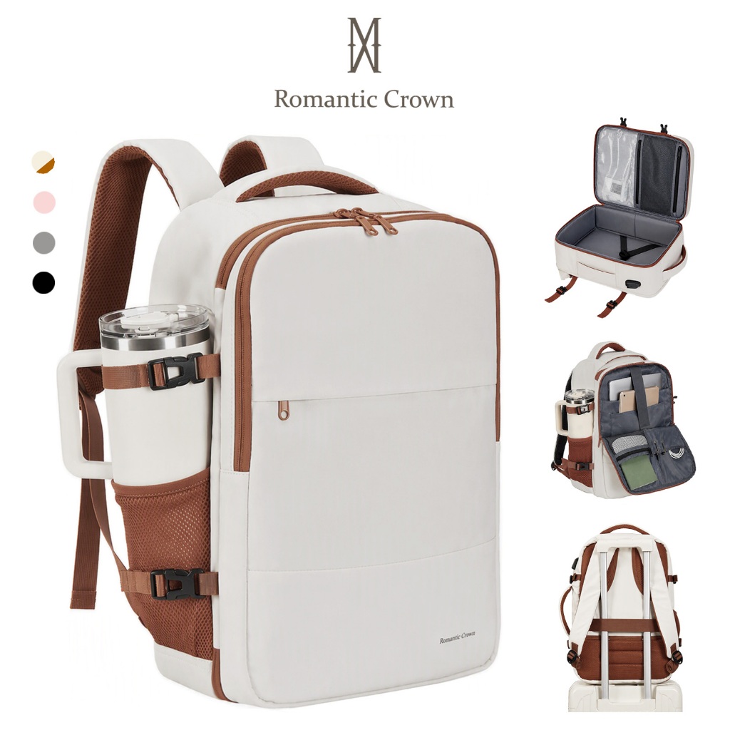 Romantic Crown Mochila Feminina Mochila Notebook 15.6 Mochila de Viagem Avião Compartimento Sapatos Bolso Impermeável — Oferta Verificada