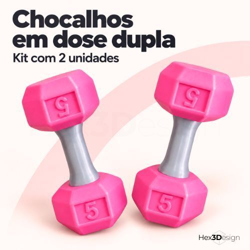 Kit 2 Chocalhos Halter para Bebê Fitness Colecionável Sensorial Pegada Segura e Confortável