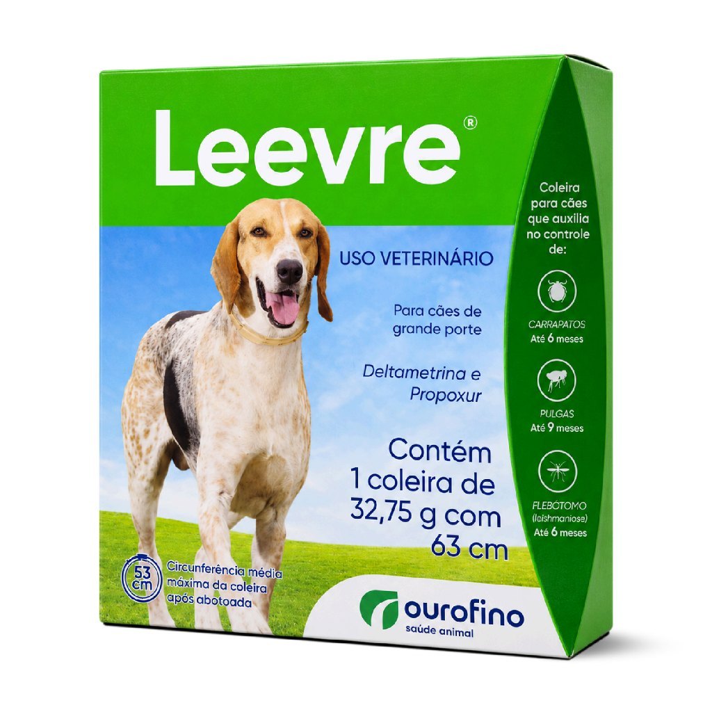 Leevre 63cm Coleira Antipulgas para Cães Grandes Ourofino