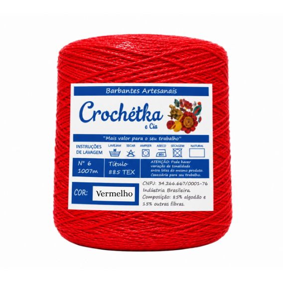 1 Cone Barbante Crochétka 1Kg Fio 6 ou fio 8 Para Crochê - Qualidade E Maciez
