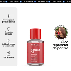Óleo Reparador de Pontas com Proteção Térmica e Brilho Intenso | Absolut Oil 7ml