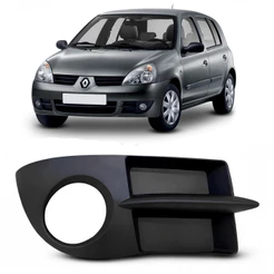 Grade Farol de Milha Clio 2006 a 2012 Preta Moldura Com Furo
