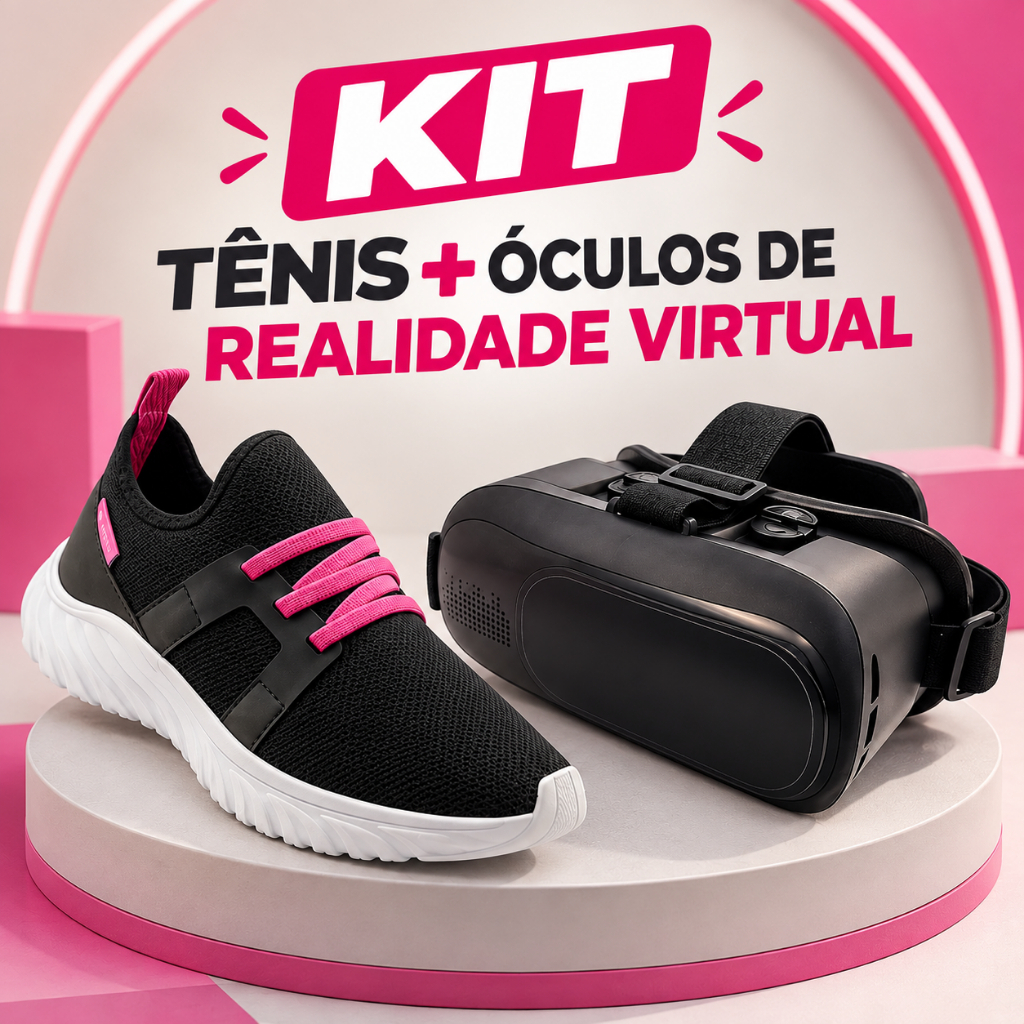 Tenis Infantil Menina Vitz Estilo Moderno Conforto Respiravel e Praticidade no Calce Lançamento + Kit