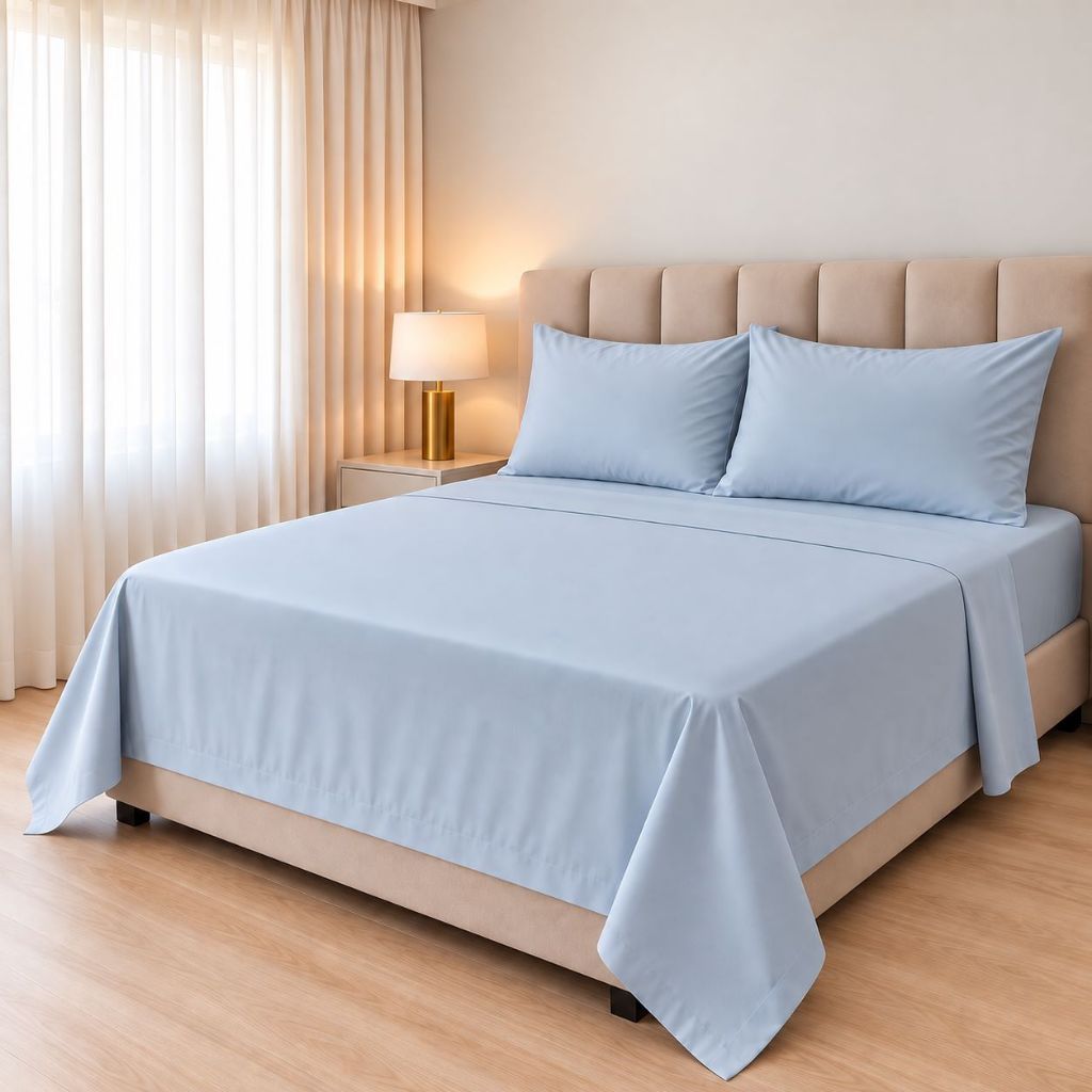 Jogo de Lençol Micropercal 500 Fios c/ Elástico Cama Casal ou Queen 4 Peças – Toque Macio Premium