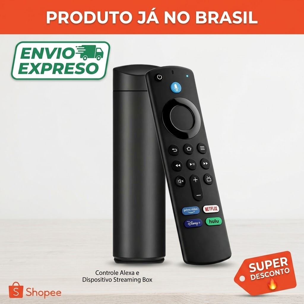 Controle Remoto Com Comando de Voz Para Amazon Fire TV Stick Lite / 4K / 2ª 3ª e 4ª Geração