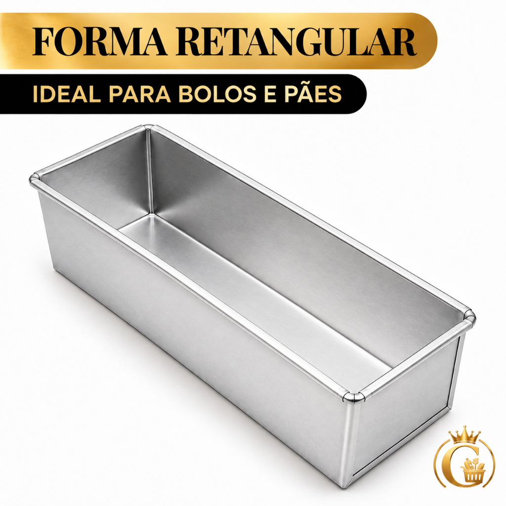 Forma Bolo Fatia e Pão Caseiro 30x10cm Assadeira Retangular
