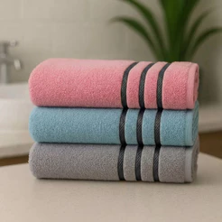 Kit 3 Toalhas de Rosto Clássica Ótima Absorção 45x65cm 100% Algodão