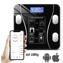 Balança Digital Corporal Bioimpedância Bluetooth Display 180kg Aplicativo