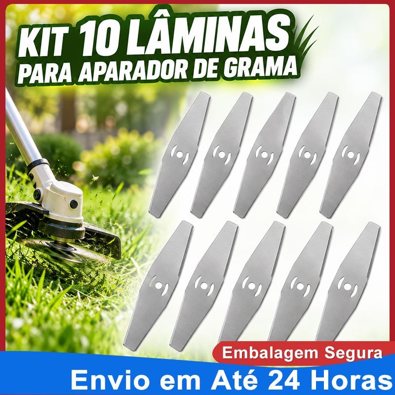Kit 10 Lâminas de Reposição para Aparador e Cortador de Grama