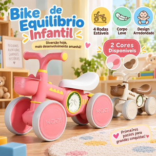 Carro de Equilíbrio Infantil 4 Rodas Seguro Sem Pedal Modelo Novo para Iniciantes-P25