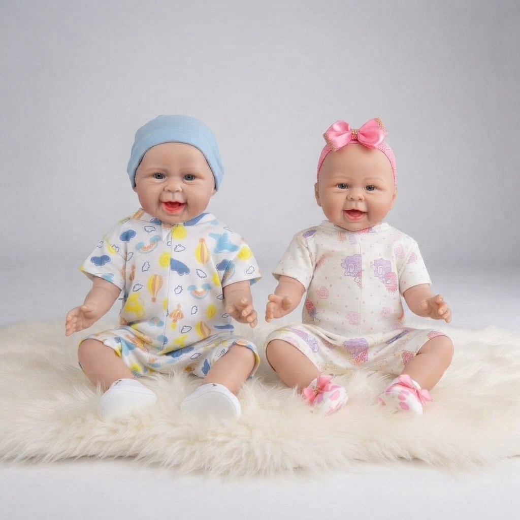 Boneca Bebê Reborn Realista Kit Mayse Mamãe Reborn + Acessórios Macaquinho + Sapatinho e Tiara - 55cm!