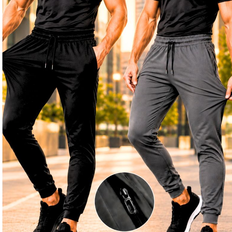 Kit 2 Calças Masculinas Jogger Poliamida Bienpati Esportivas Para Treino Academia Corrida Caminhada e Uso Casual