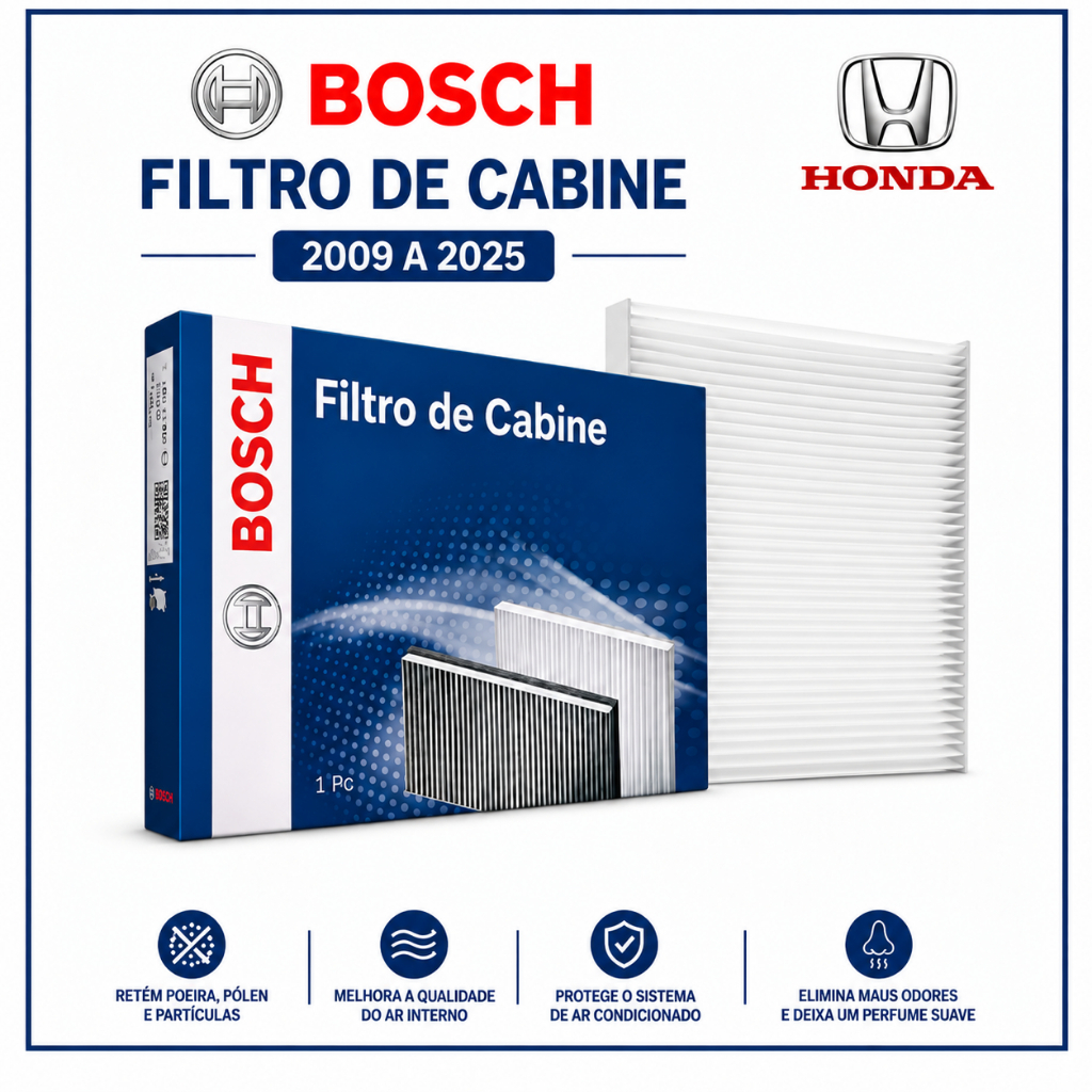 Filtro Ar Condicionado Honda City Civic G10 Fit  Hrv Wrv 2009 a 2025 + Higienizador