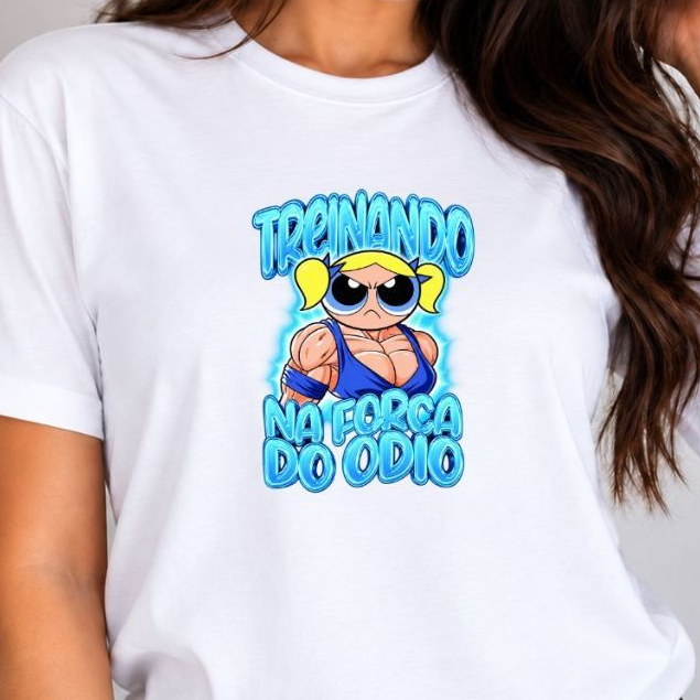 Camiseta Feminina Camisa Academia Treino Crossfit Corrida Casual Meninas Super Poderosas Lindinha 100% algodao