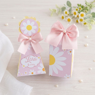 Caixa Milk e Caixa Pirâmide Margaridas Personalizada  / Lembrancinha Personalizada / Margaridas / Festa Margaridas