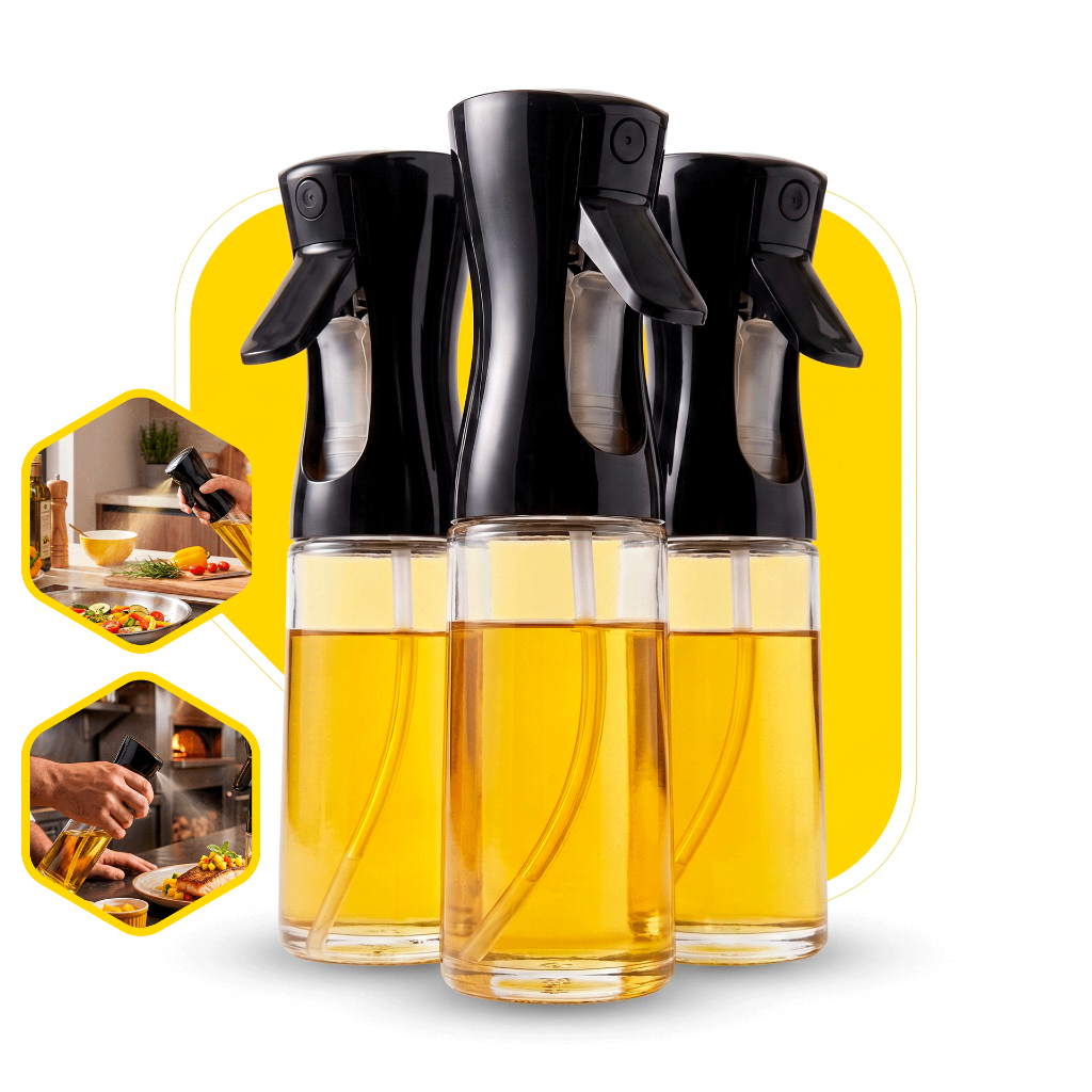 Kit 2 Borrifador Spray Azeite Óleo e Vinagre 220ml em Vidro Dispenser Pulverizador ENVIO IMEDIATO