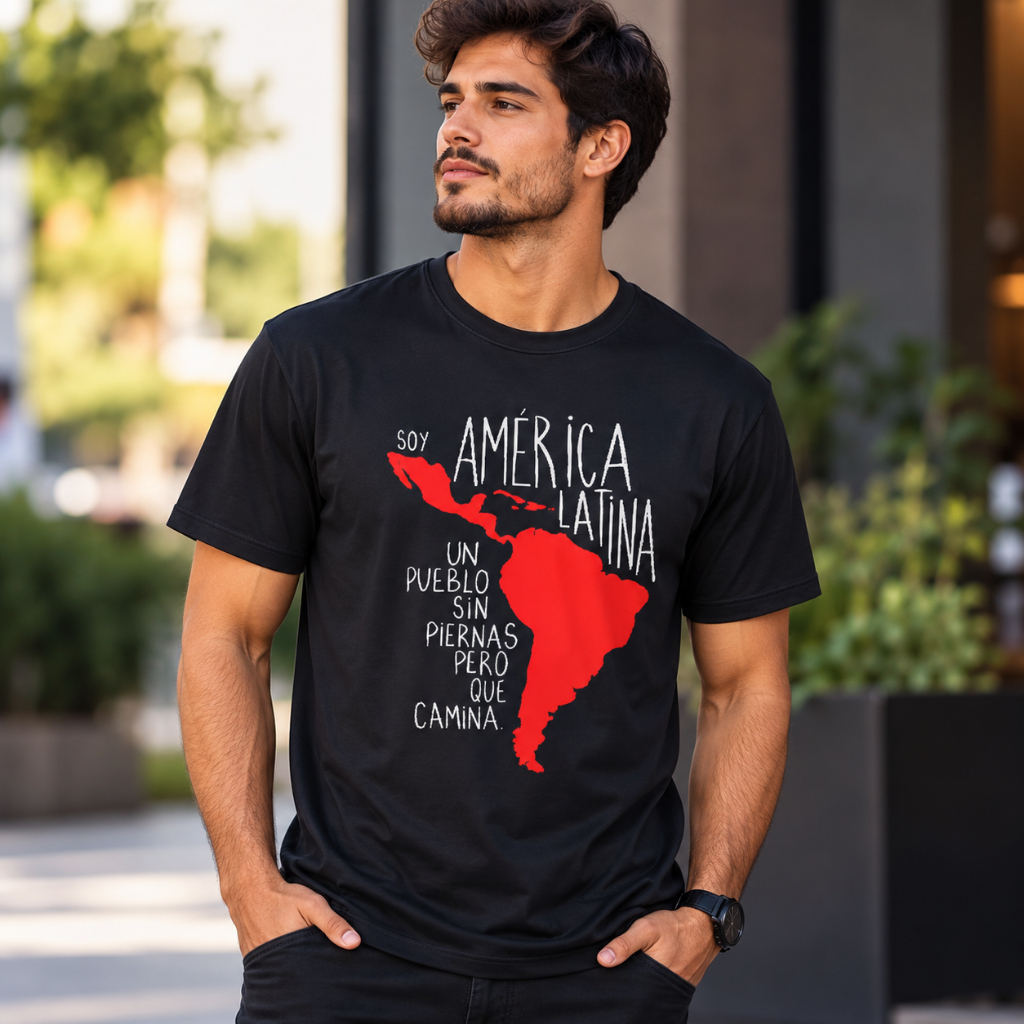 Camiseta América Latina Estampada Unissex 100% Algodão Premium Novo Produto Feminino Masculino
