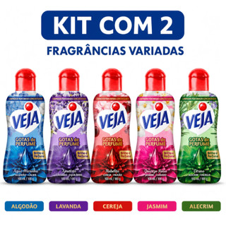 Kit 2 Veja Gotas de Perfume Concentrado 100ml - Lançamento Limpeza Escolha a Fragrância