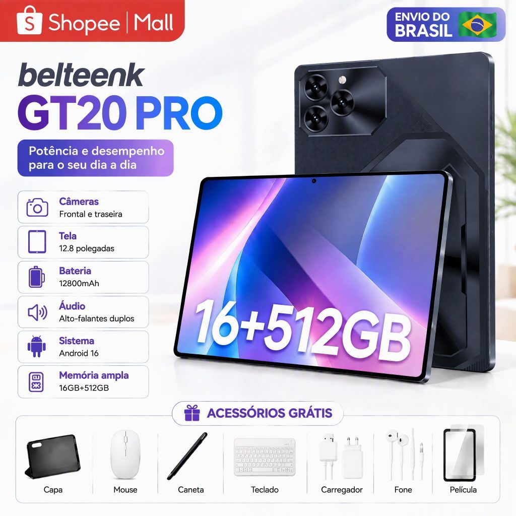 Tablet belteenk GT20 Pro Combo with Keyboard and Mouse - 12.8" inch 16GB+512GB Android 15 with 12800mAh 5G