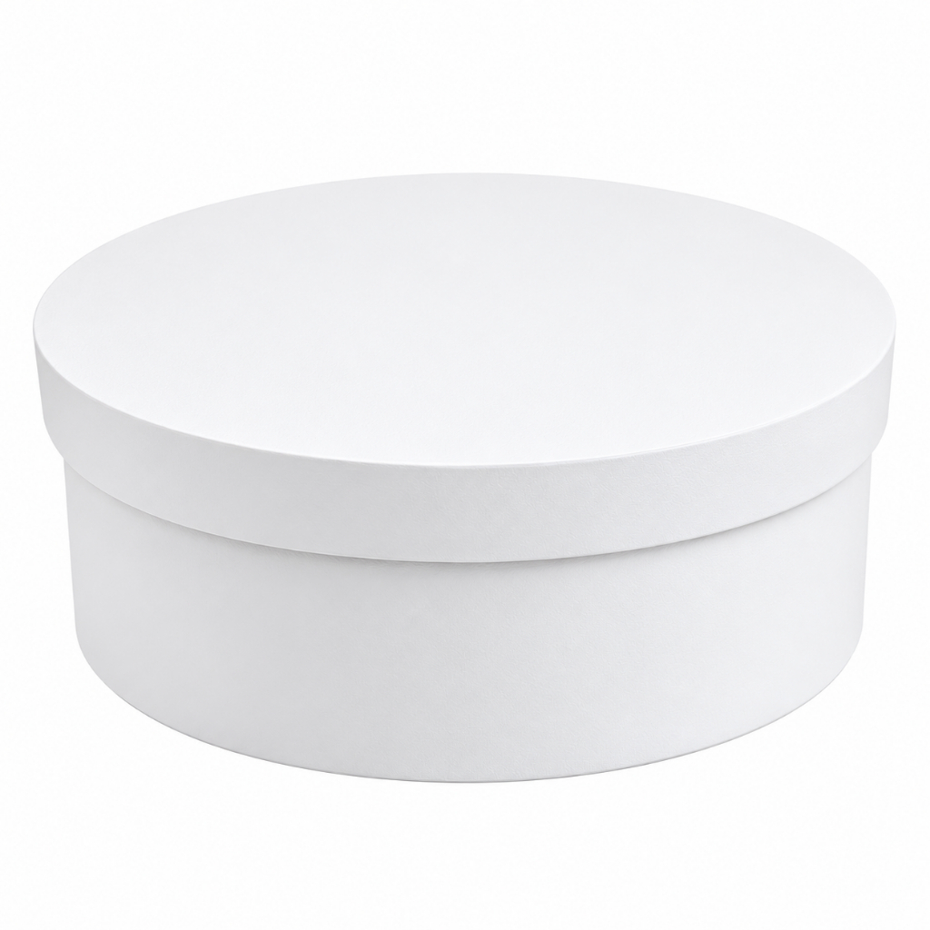 Caixa Redonda Branca MDF 20x7cm Convite Casamento Padrinhos