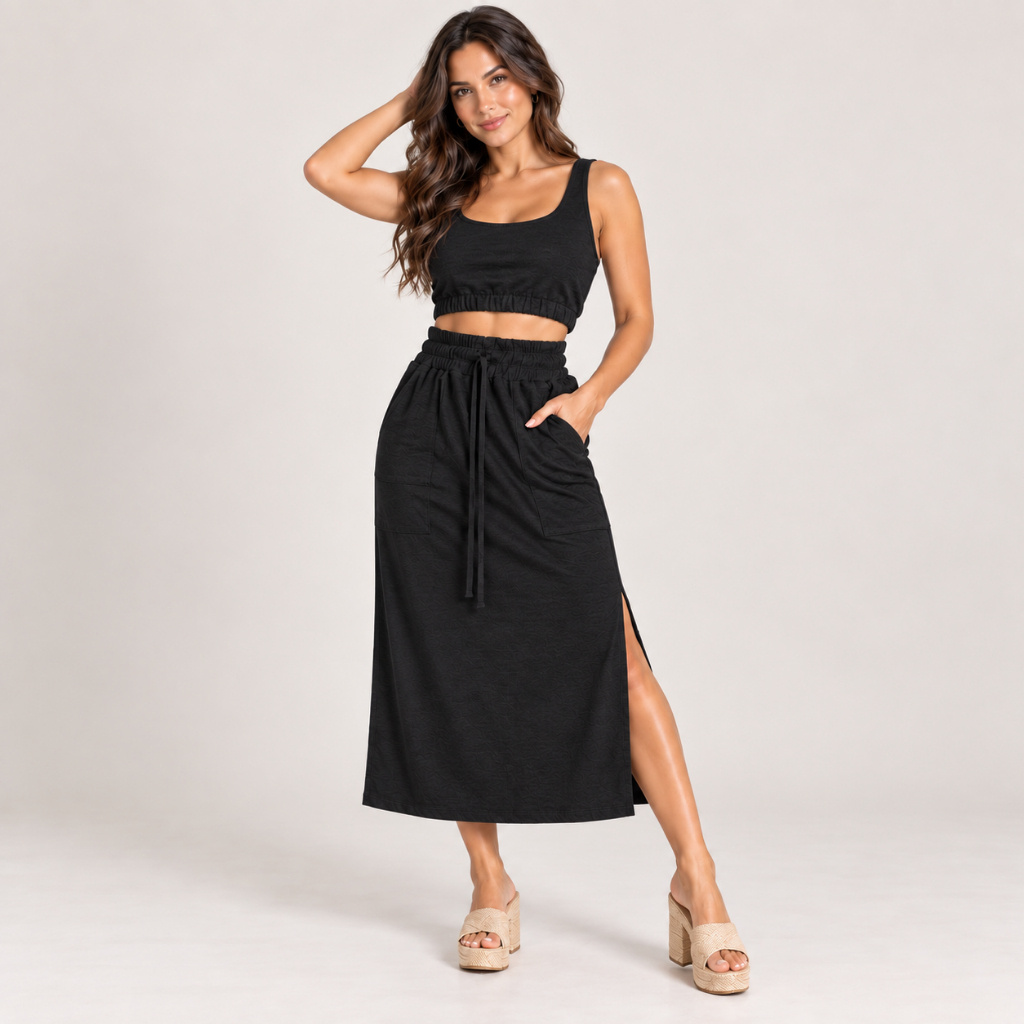 Lançamento: Conjunto Saia Midi + Cropped Top em Cores Neon!