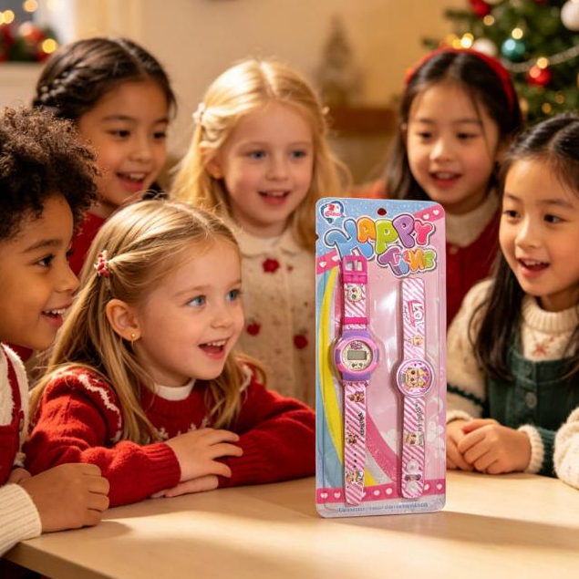 Relógio infantil com estampa fofa para presente infantil Vem com uma pulseira extra