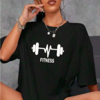 Camiseta Camisa Feminina Academia T-shirt Oversized Camisetão Treino Caminhada