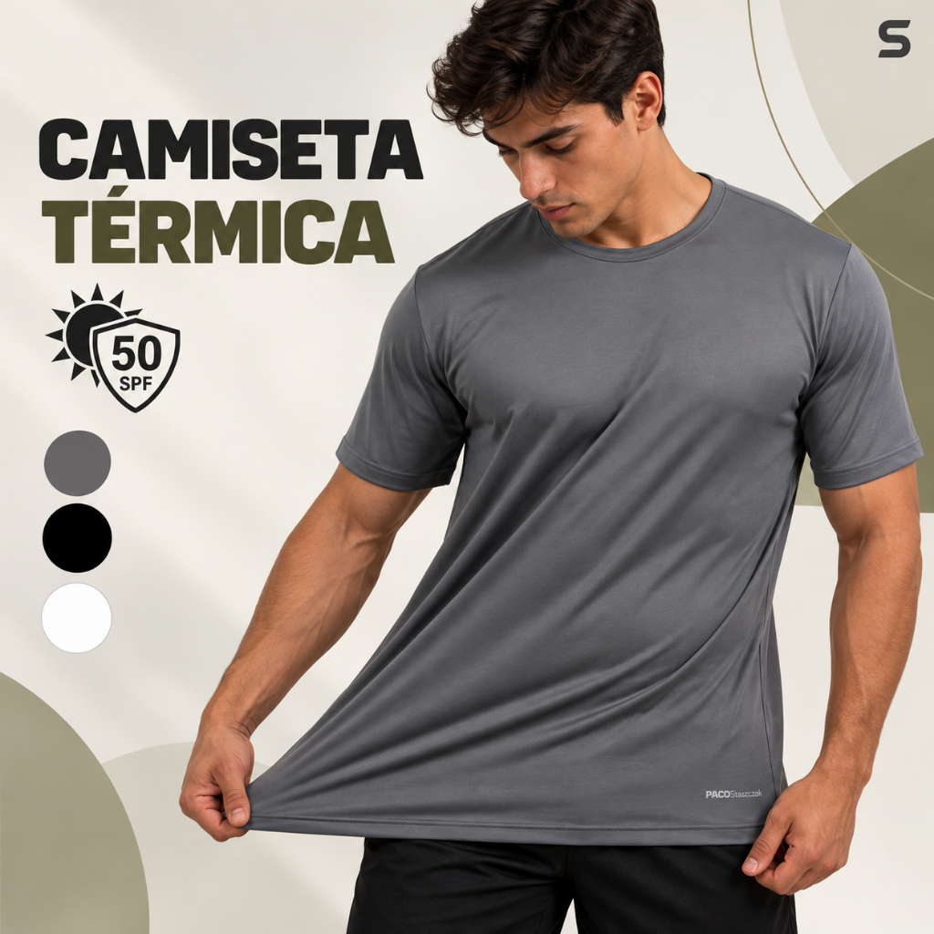 Camiseta Drifit Masculina Manga Curta pra Academia com Proteção Solar UV50+ Musculação e Esportes