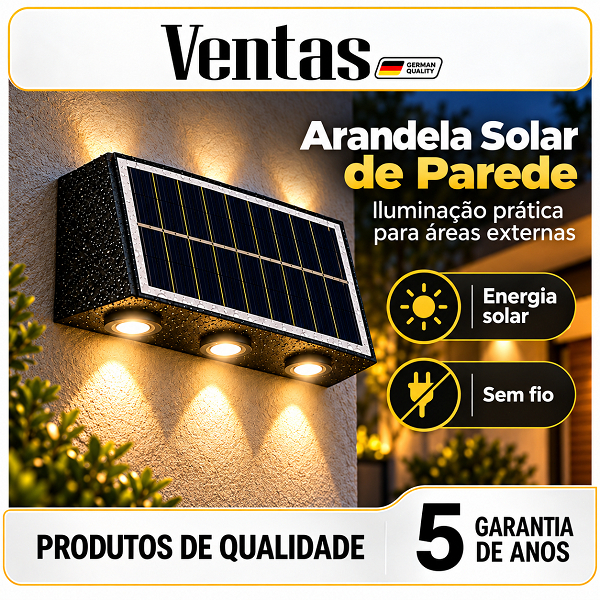 Ventas Arandela Solar Parede Lâmpada IP65 À Prova D'água Luminária Iluminação Externa para Jardim