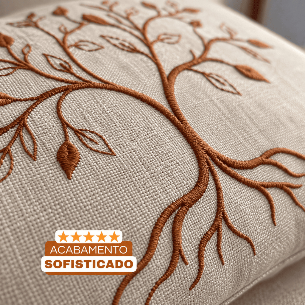Almofada Baguete Bordada Árvore da Vida 35x49cm Bordada Linho Com Enchimento Casa Decoração Cama Posta — imagem 2 de 2