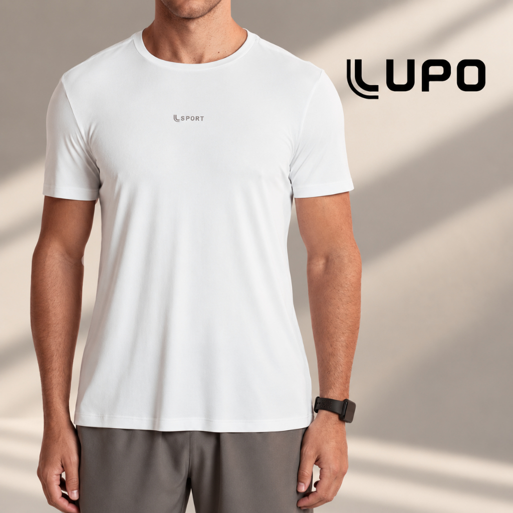 Camiseta Lupo Sport T-Shirt Poliamida Básica Masculina Dry Fit Premium Academia Corrida Treino  Respirável Proteção UV