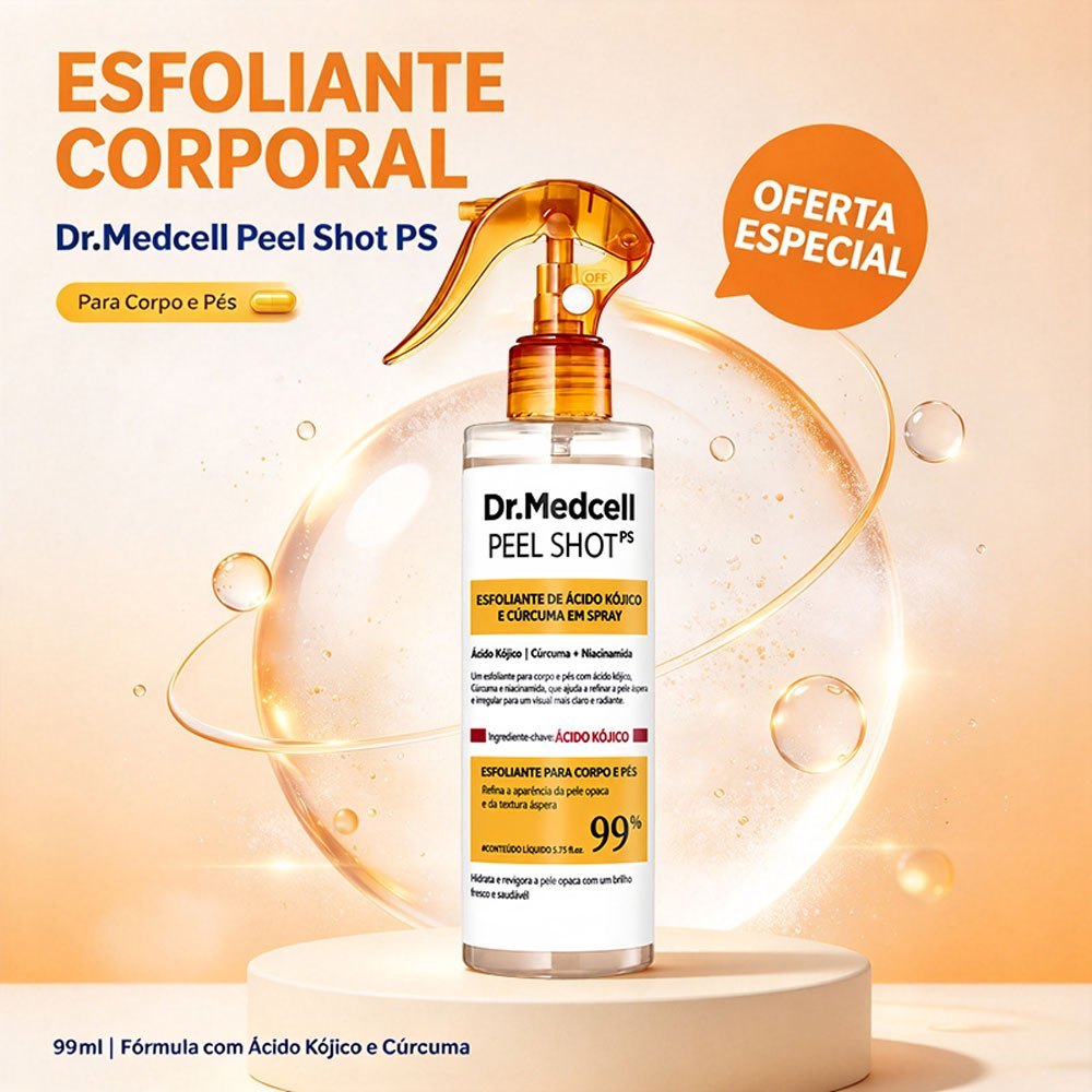 Dr.Medcell – Esfoliante Corpo em Spray – Esfoliante Corporal – Com Ácido Kójico e Niacinamida – 200ml