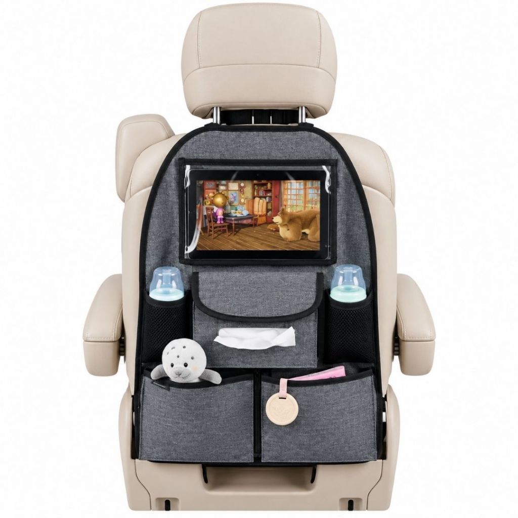 Bolsa Organizadora Banco de Carro Infantil Suporte Tablet Touchscreen Porta Copos Lenços kikkaboo