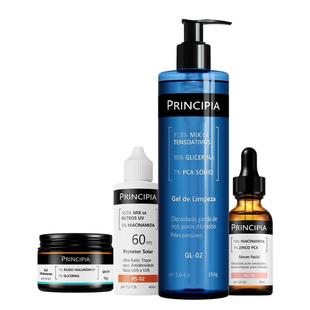 Principia Kit Essencial Niacinamida com PS-02: GL-02 350g+ GH-01+ Nc-10+ PS-02 FPS60