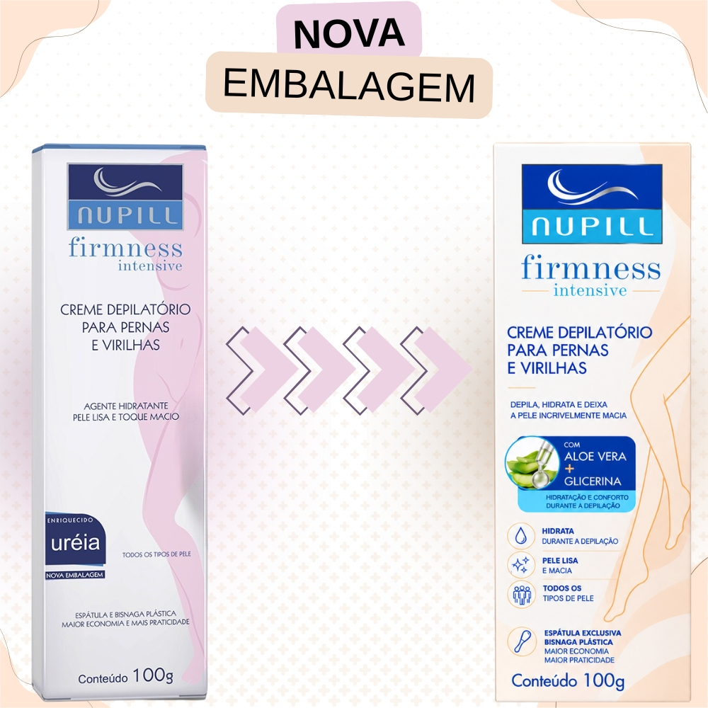 Creme Depilatório P/ Pernas e Virilhas Nupill 100g Firmness — imagem 2 de 2