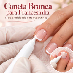 Caneta Francesinha de Salão - Delineador Branco de Longa Duração !