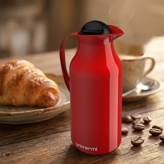 Garrafa Térmica de Café 1 Litro Unitermi Siena Ampola de Vidro Bico Antigota Chá Leite Água Mesa Cozinha Escritório