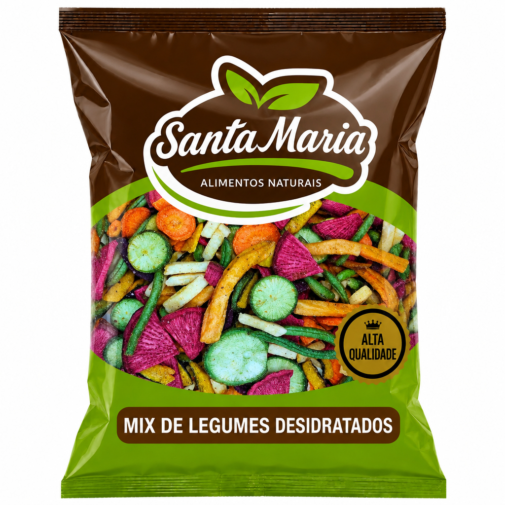 Mix de Vegetais e Legumes Desidratados Crocante Culinária Chips 100g 50g Natural Tropicais 100%