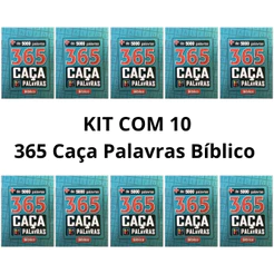 Kit com 10 365 Caça Palavras Bíblico, Mais de 5000 Palavras, Azul
