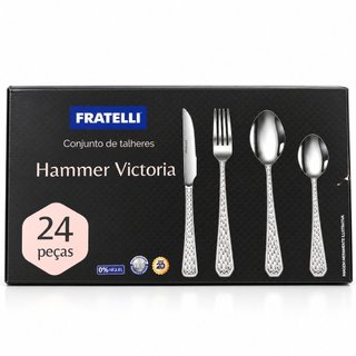 Faqueiro Hammer Victoria 24 Peças Conjunto de Talheres em Aço Inox Premium